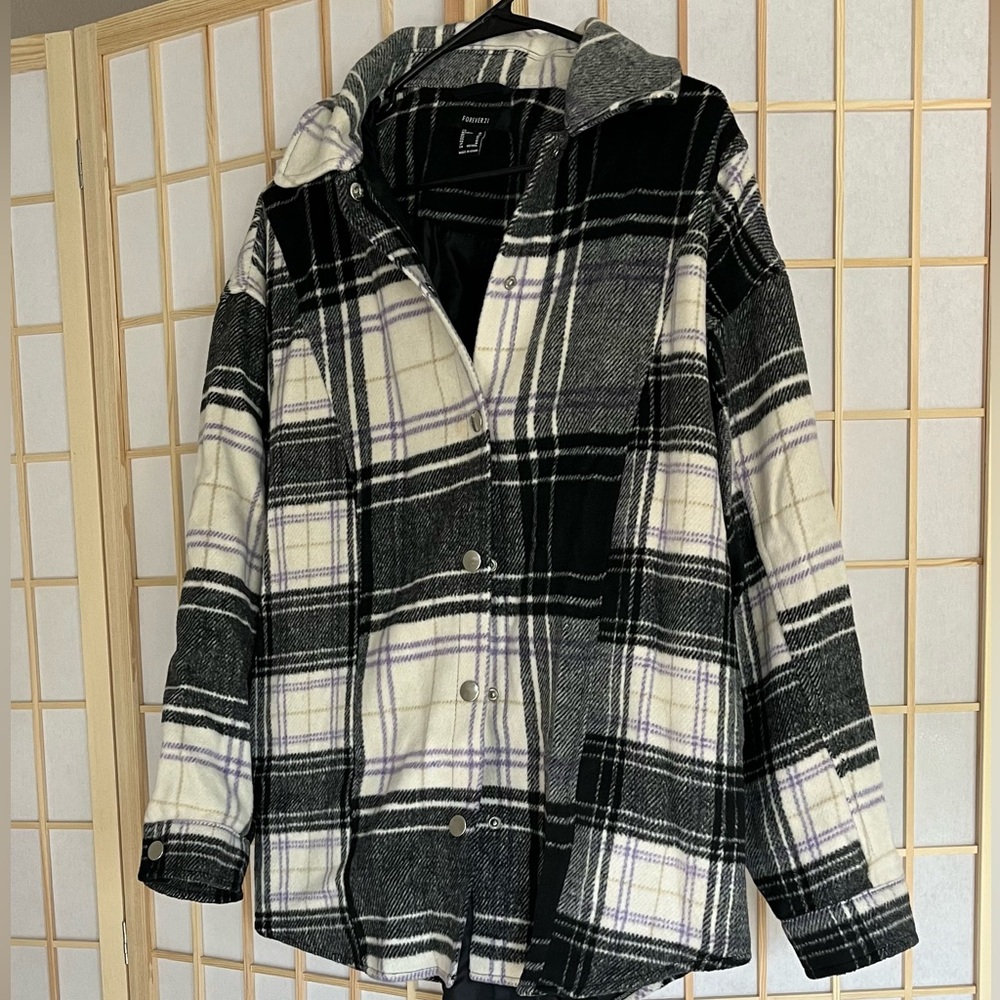 Forever 21 Black and White Plaid Blazer